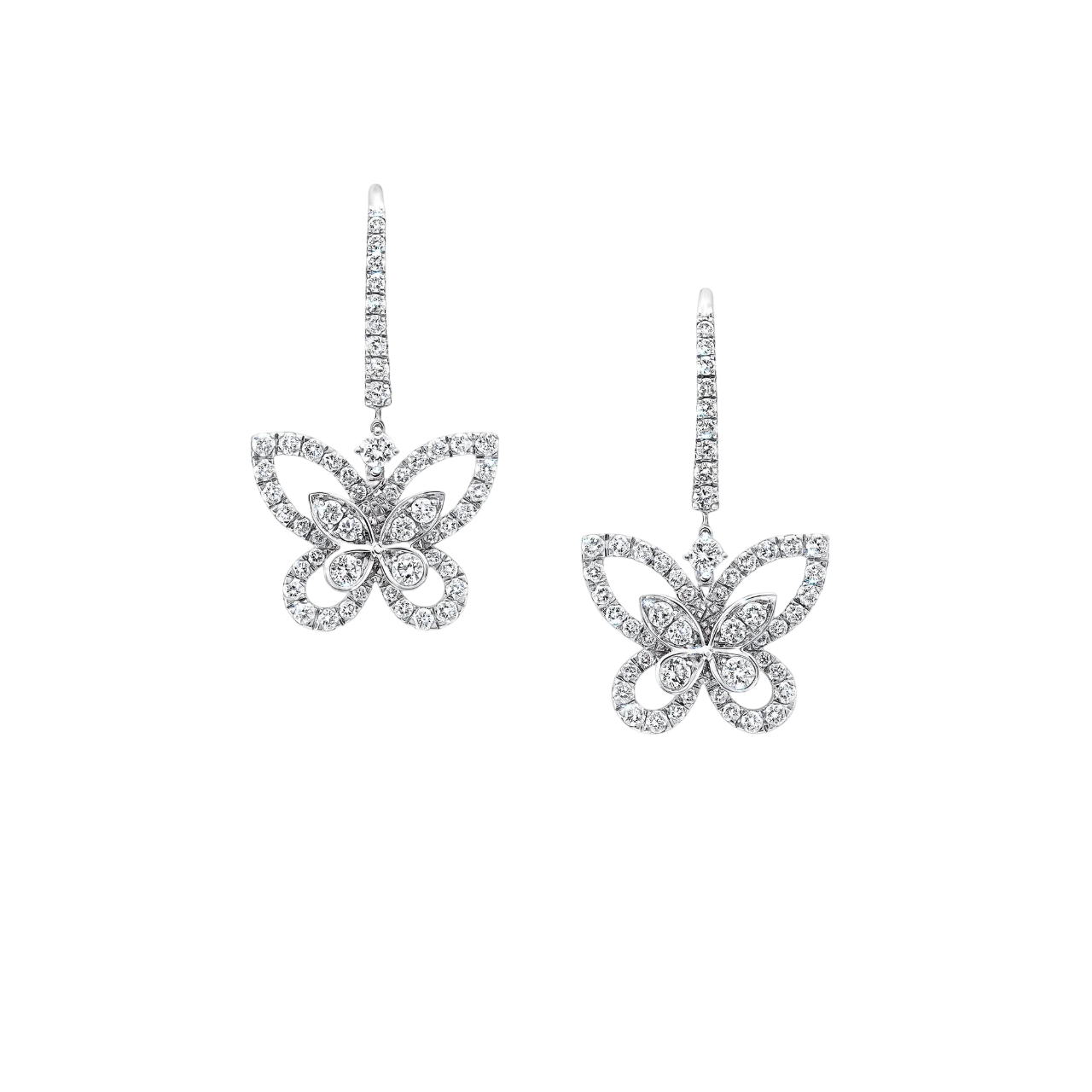 Серьги Graff Butterfly Silhouette Diamond Drop Earrings Серьги Graff Butterfly Silhouette Diamond Drop Earrings