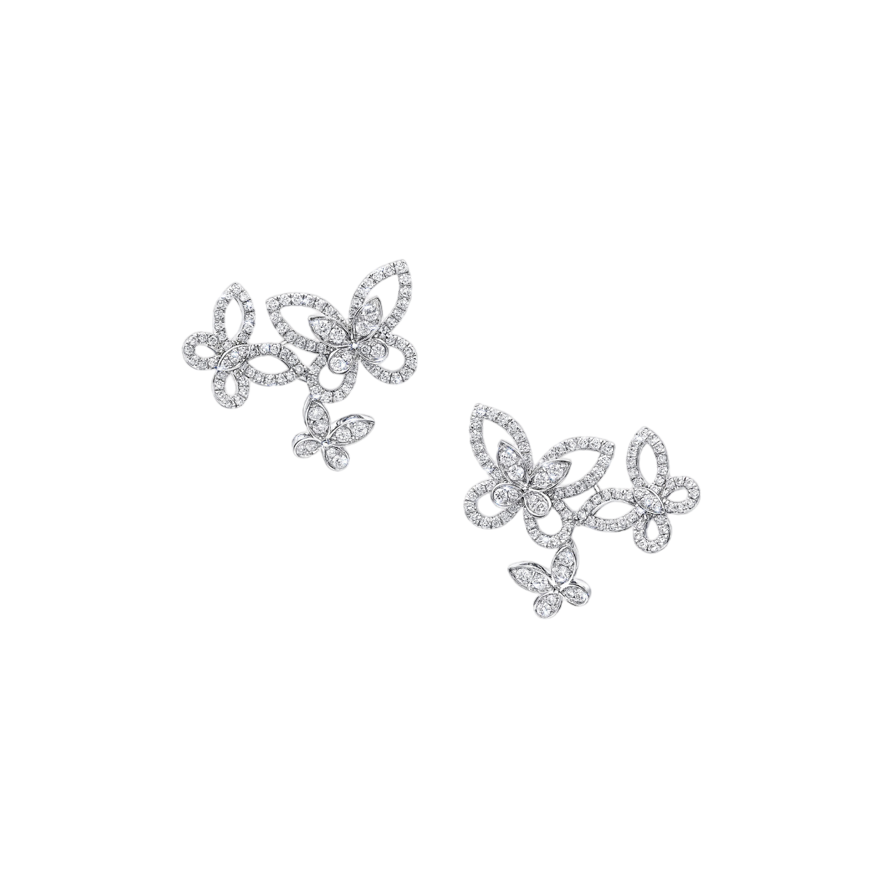 Серьги Graff Triple Butterfly Silhouette Diamond Earrings
