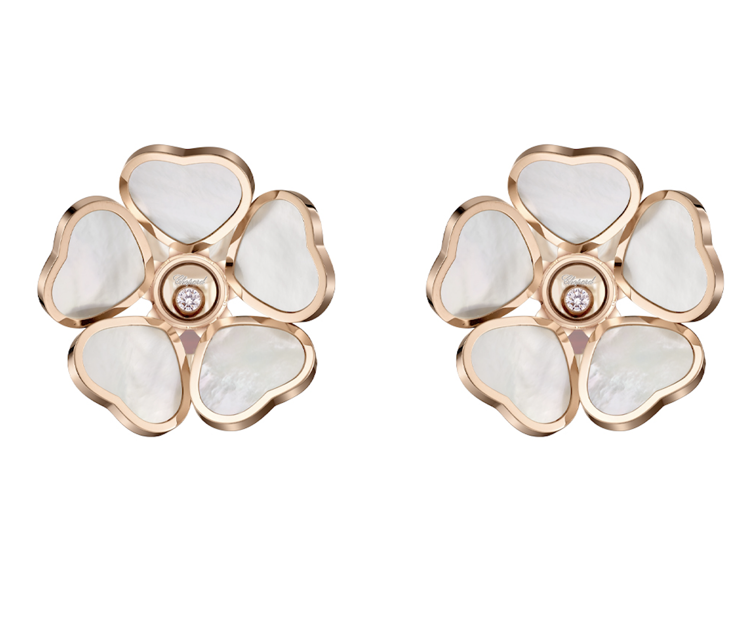 Серьги Chopard Happy Diamonds Happy Hearts Flowers